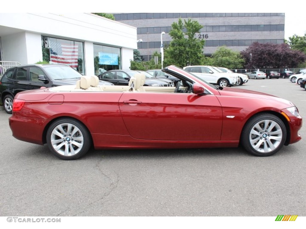 2011 3 Series 328i Convertible - Vermillion Red Metallic / Cream Beige photo #4