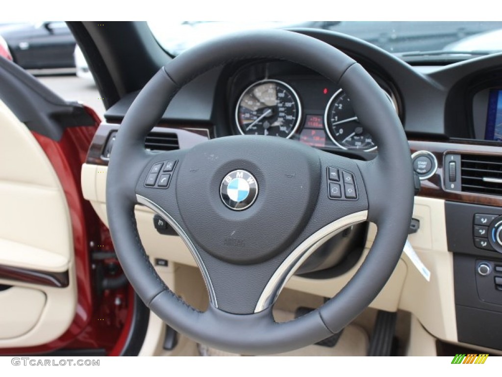 2011 3 Series 328i Convertible - Vermillion Red Metallic / Cream Beige photo #14