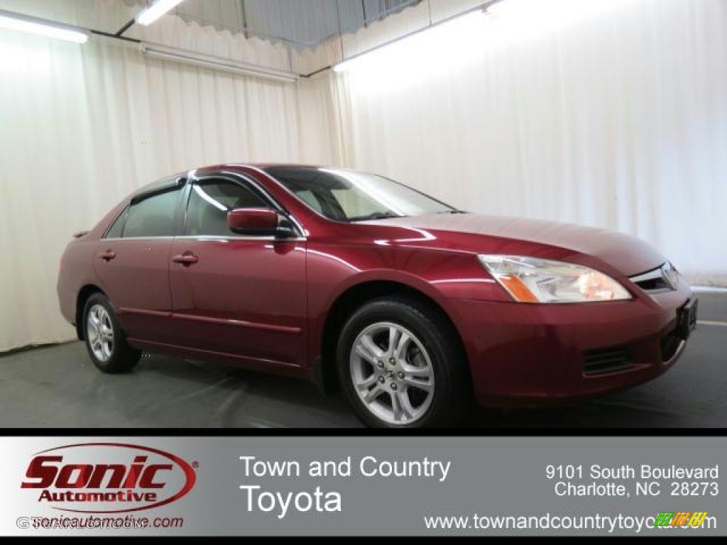 2006 Accord SE Sedan - Redondo Red Pearl / Gray photo #1