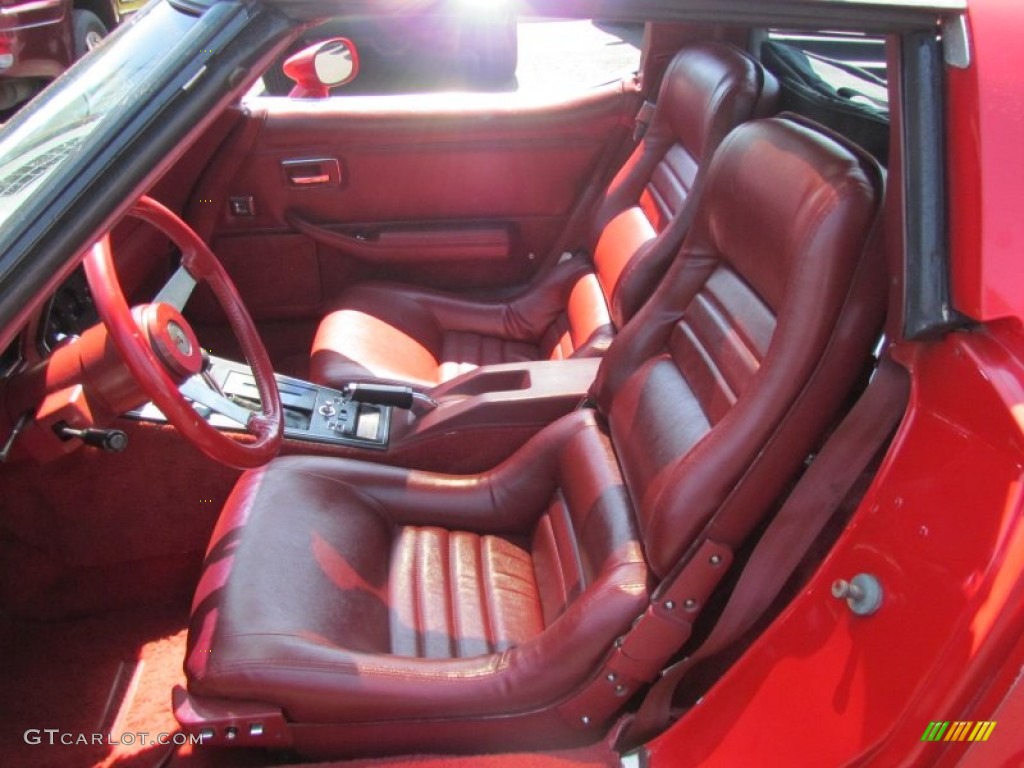 Dark Red Interior 1982 Chevrolet Corvette Coupe Photo #66835814