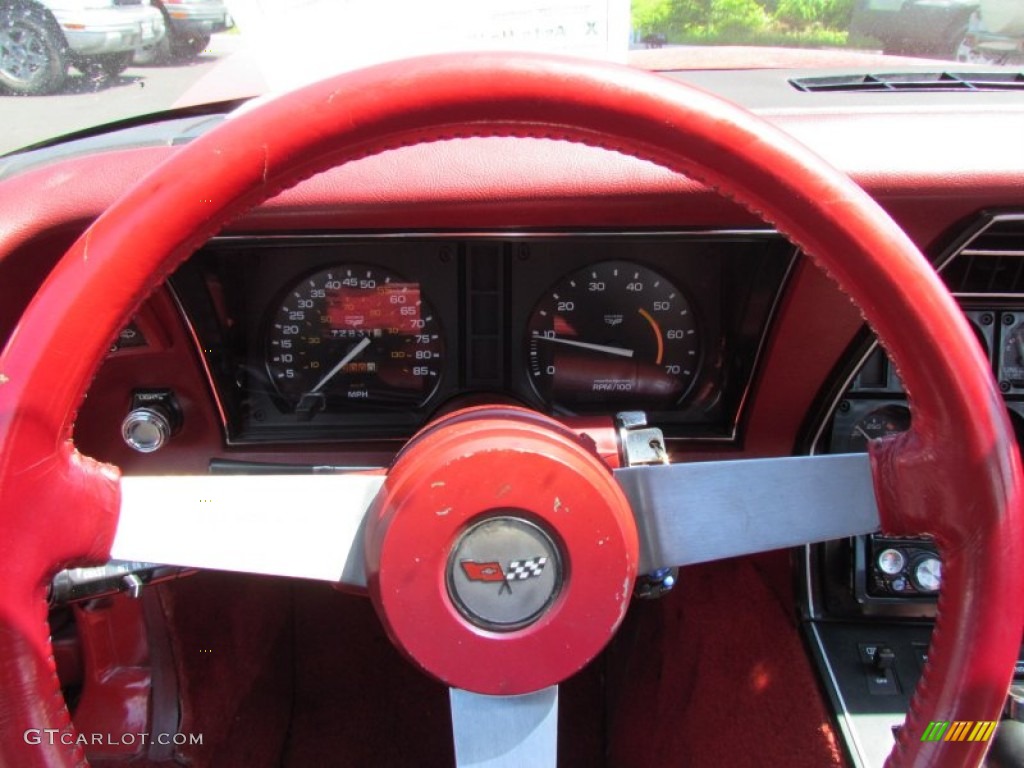 1982 Chevrolet Corvette Coupe Dark Red Steering Wheel Photo #66835871