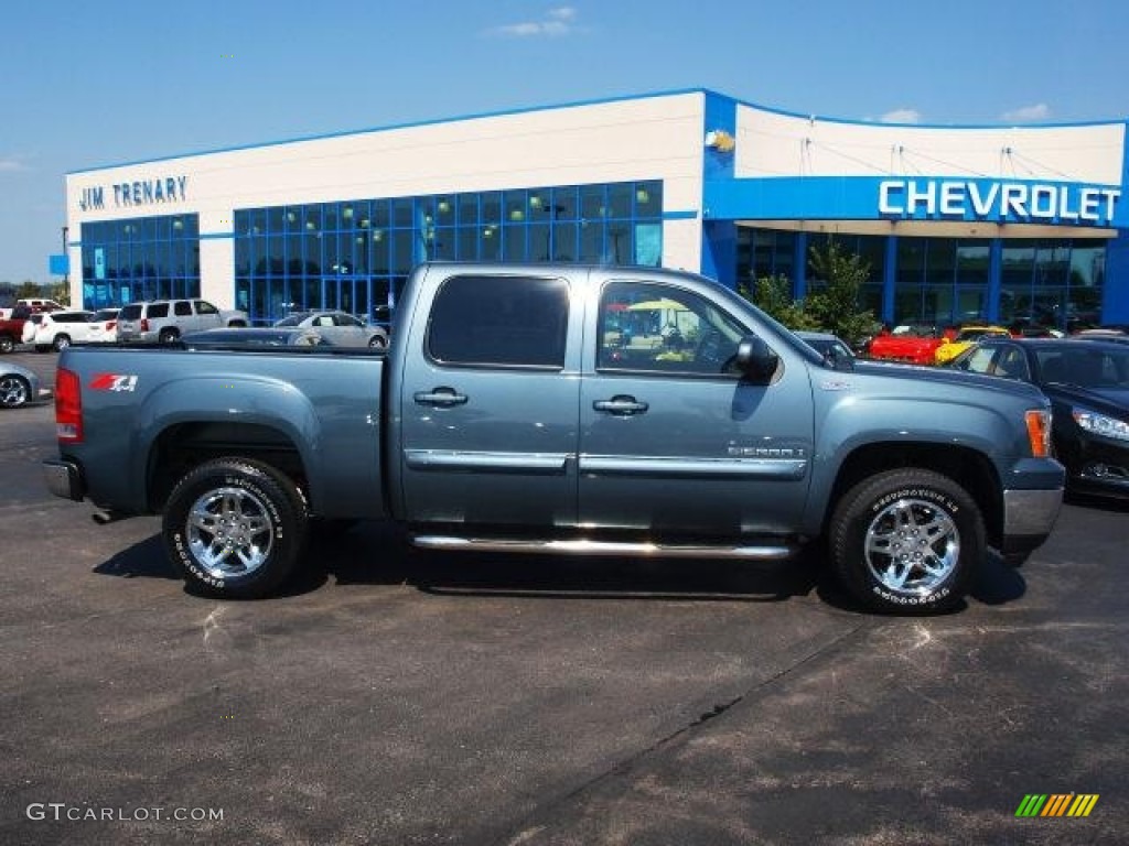 2008 Sierra 1500 SLE Crew Cab 4x4 - Stealth Gray Metallic / Ebony photo #1