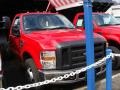 2009 Red Ford F350 Super Duty XL Regular Cab Chassis Dump Truck  photo #3