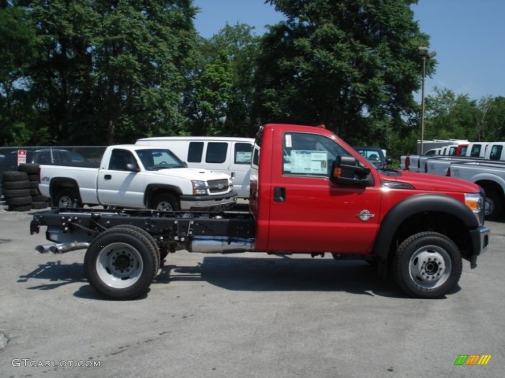 2012 F550 Super Duty XL Regular Cab 4x4 Chassis - Vermillion Red / Steel photo #1