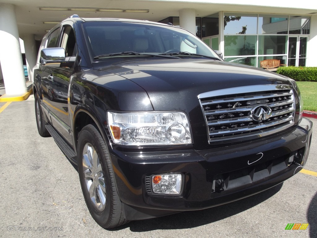 2008 QX 56 - Liquid Onyx Black / Wheat photo #1