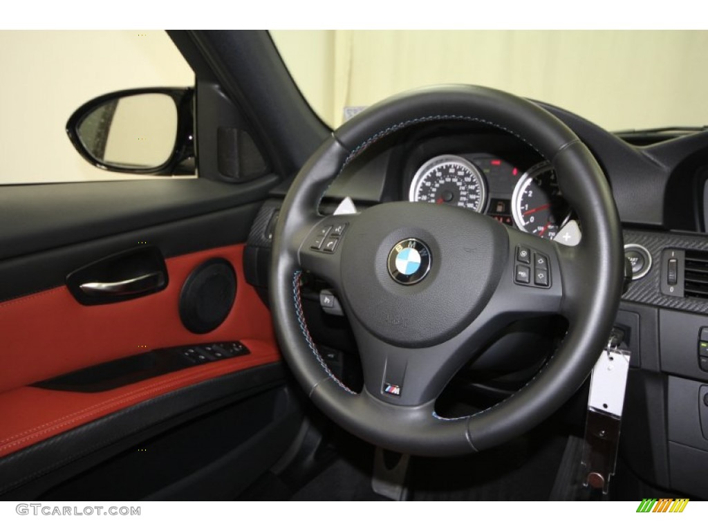 2011 BMW M3 Sedan Fox Red Novillo Leather Steering Wheel Photo #66843200