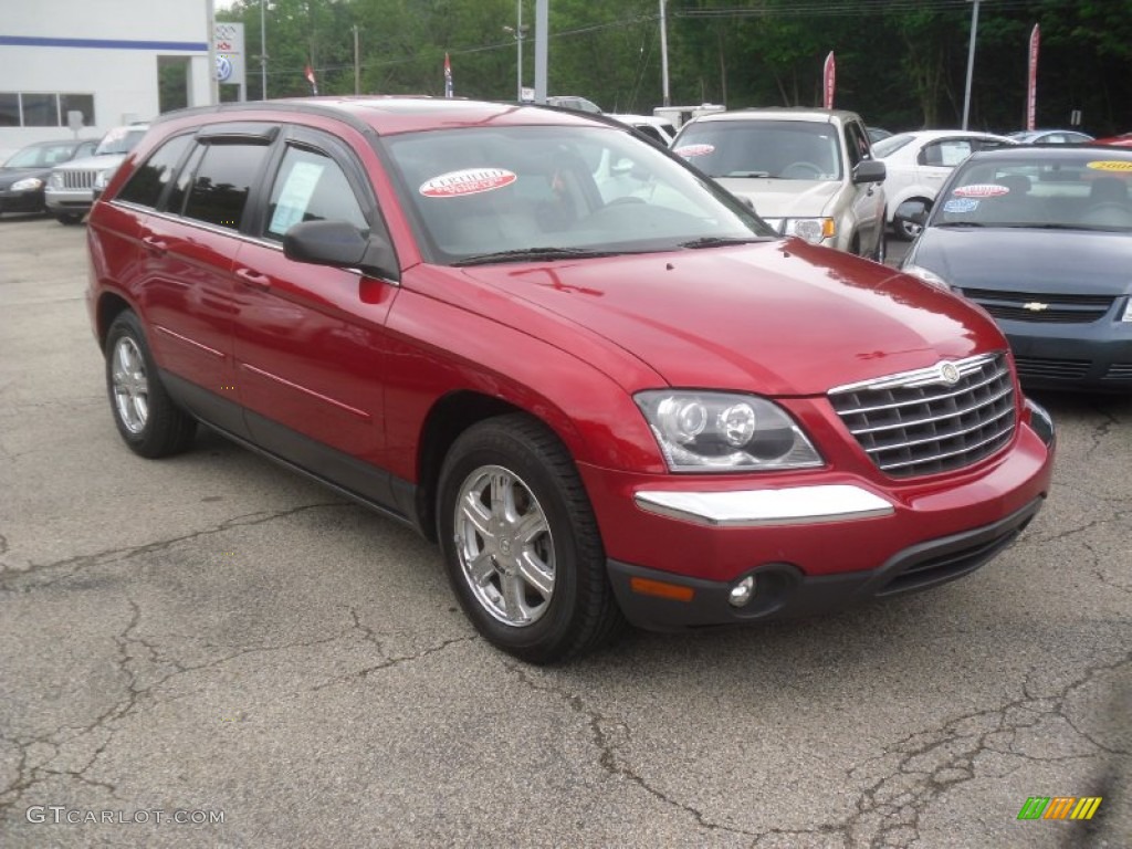 2004 Pacifica AWD - Inferno Red Pearl / Light Taupe photo #3
