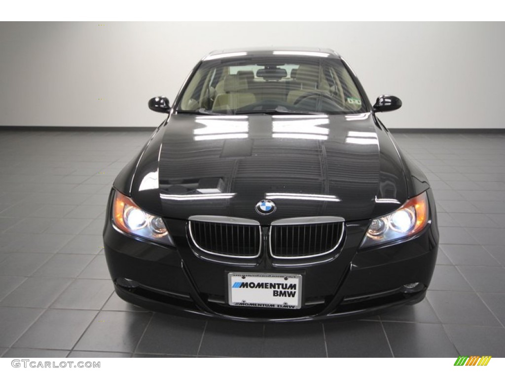 2008 3 Series 328i Sedan - Black Sapphire Metallic / Beige photo #6