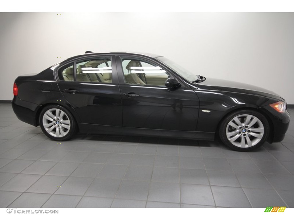 2008 3 Series 328i Sedan - Black Sapphire Metallic / Beige photo #7