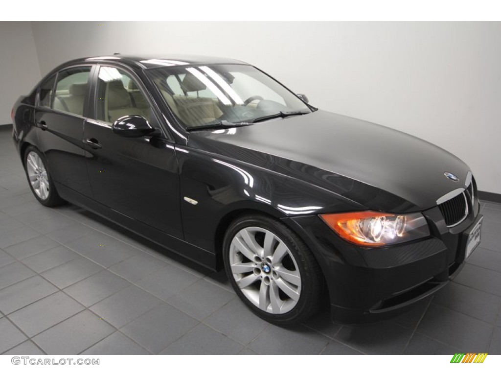 2008 3 Series 328i Sedan - Black Sapphire Metallic / Beige photo #8