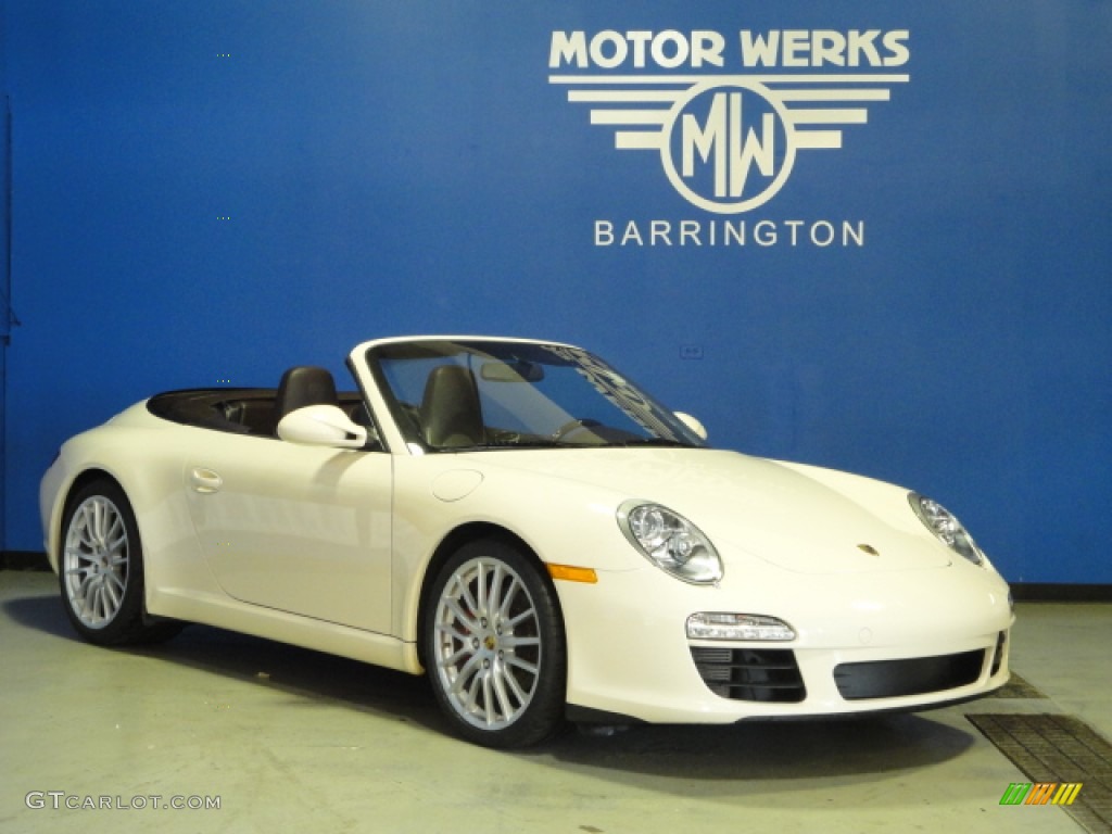 2009 911 Carrera S Cabriolet - Cream White / Cocoa Natural Leather photo #1