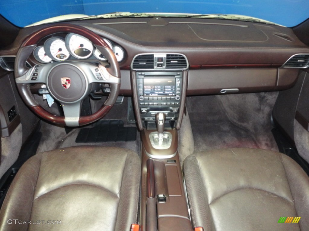 2009 Porsche 911 Carrera S Cabriolet Cocoa Natural Leather Dashboard Photo #66845588