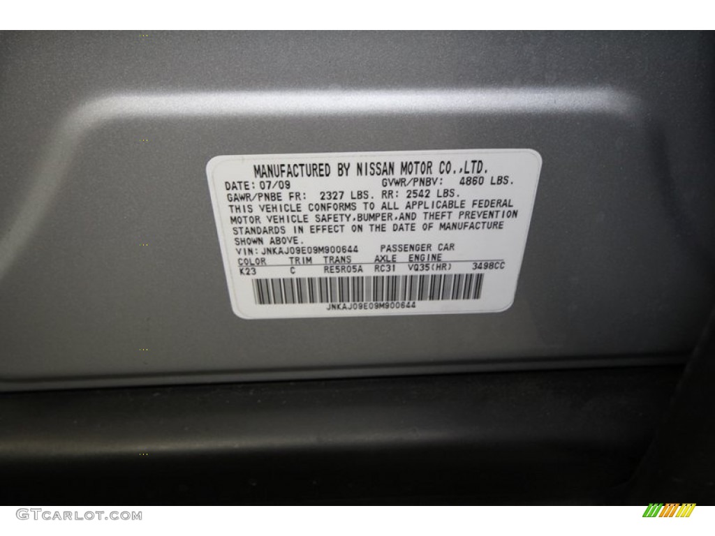 2009 EX Color Code K23 for Liquid Platinum Photo #66845709