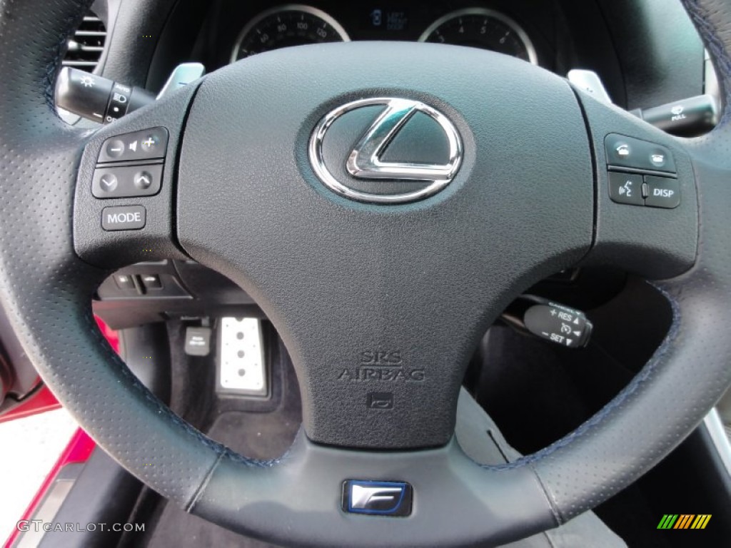 2008 Lexus IS F Black Steering Wheel Photo #66847409