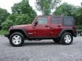 2009 Red Rock Crystal Pearl Jeep Wrangler Unlimited Rubicon 4x4  photo #3