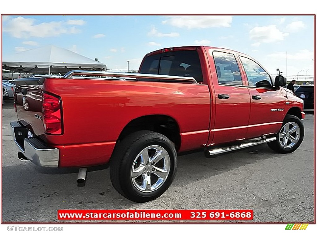 2007 Ram 1500 Lone Star Quad Cab 4x4 - Sunburst Orange Pearl / Khaki Beige photo #9