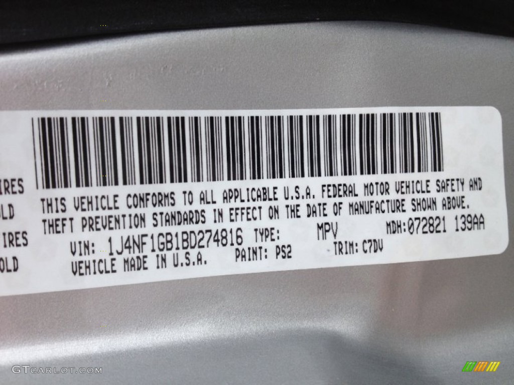 2011 Patriot Color Code PS2 for Bright Silver Metallic Photo #66863486