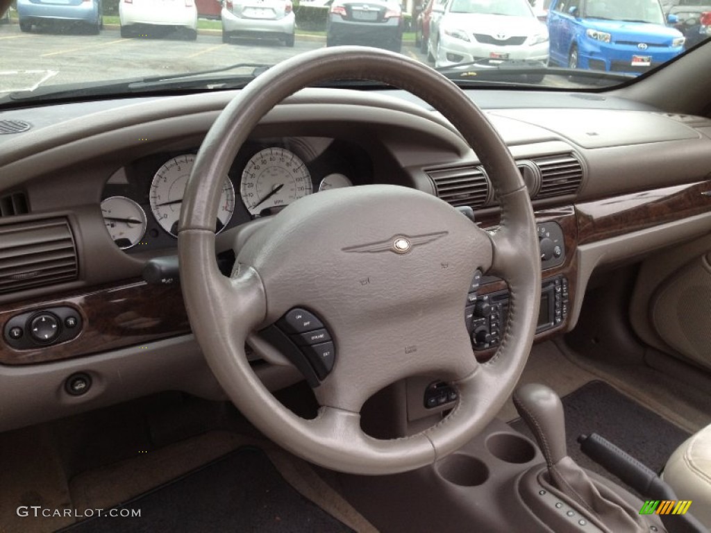 2004 Chrysler Sebring Limited Convertible Taupe Steering Wheel Photo #66864944