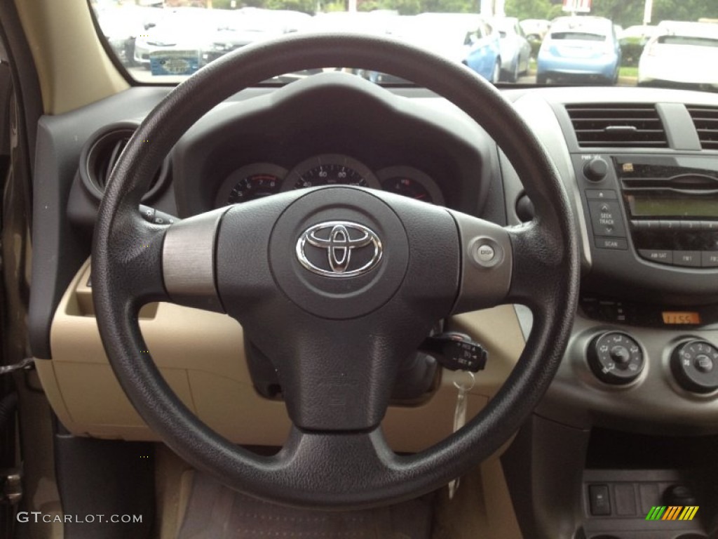 2011 Toyota RAV4 I4 4WD Sand Beige Steering Wheel Photo #66865886