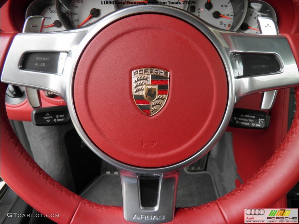 2011 911 Turbo Coupe - Meteor Grey Metallic / Carrera Red photo #14