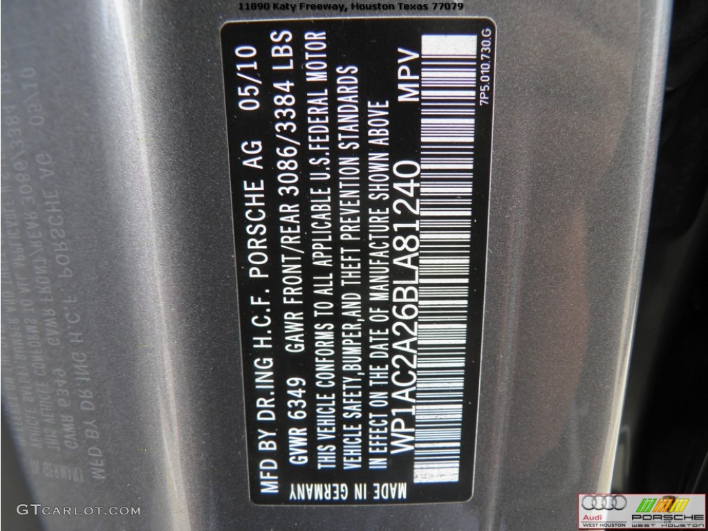 2011 Cayenne Turbo - Meteor Grey Metallic / Black photo #37