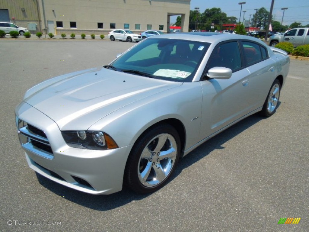 2012 Charger R/T Max - Bright Silver Metallic / Black/Red photo #1