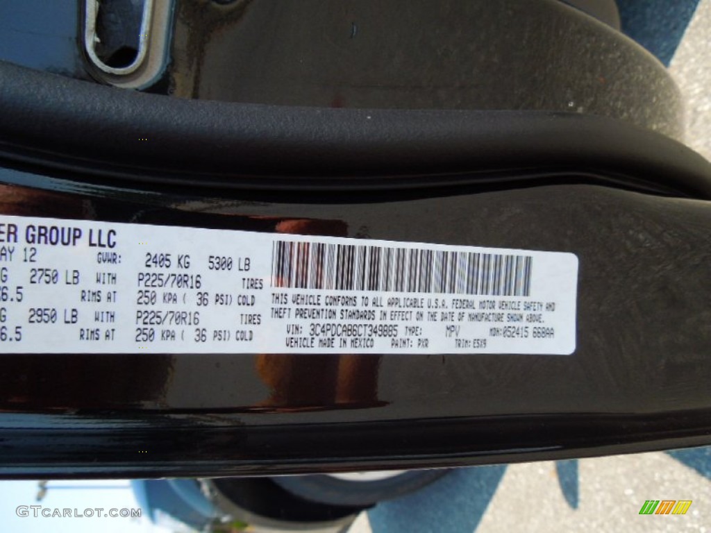 2012 Journey SE - Brilliant Black Crystal Pearl / Black photo #7