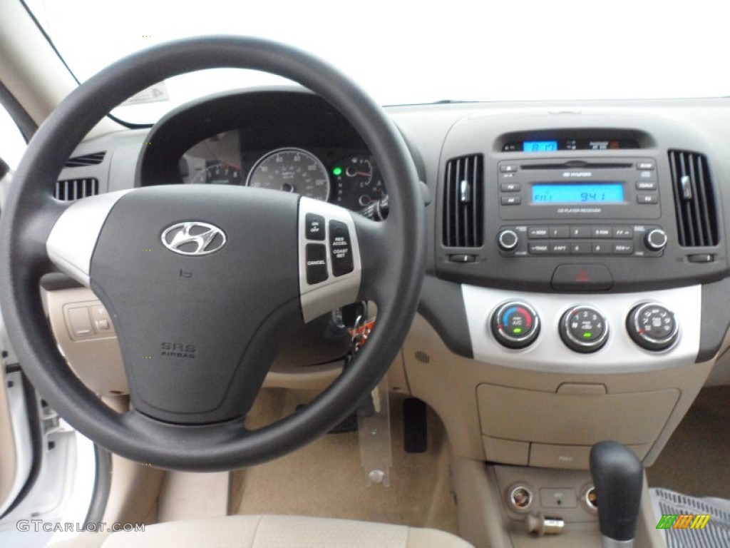 2007 Hyundai Elantra GLS Sedan Beige Dashboard Photo #66868004