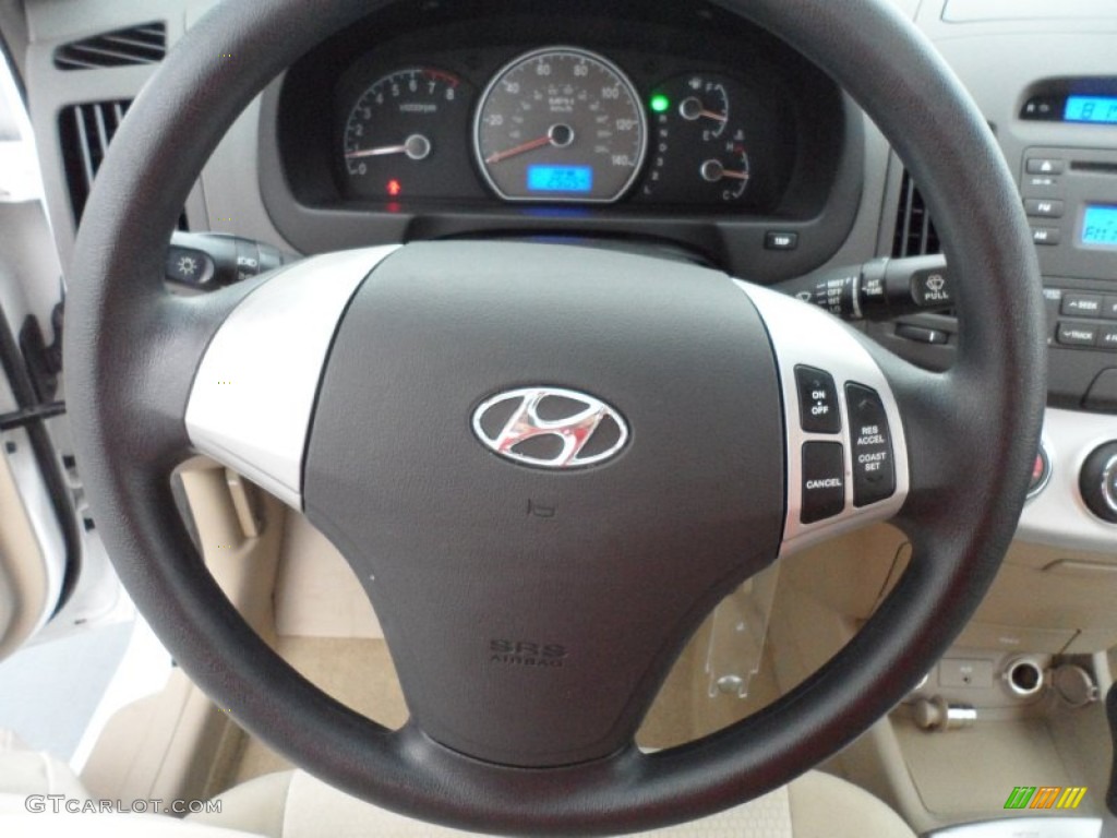 2007 Hyundai Elantra GLS Sedan Beige Steering Wheel Photo #66868034