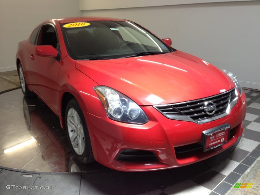 2010 Altima 2.5 S Coupe - Red Alert / Charcoal photo #2