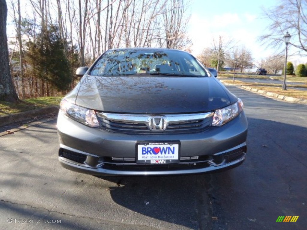 2012 Civic EX-L Sedan - Polished Metal Metallic / Gray photo #2