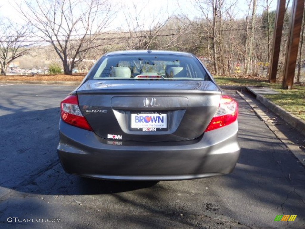 2012 Civic EX-L Sedan - Polished Metal Metallic / Gray photo #6