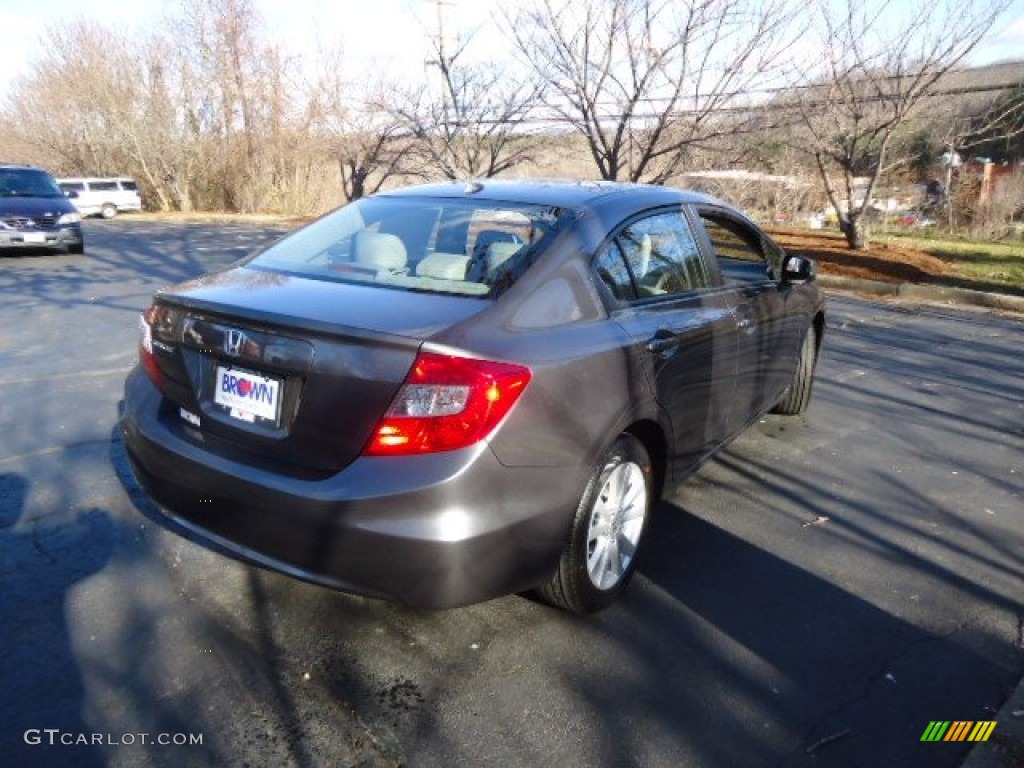 2012 Civic EX-L Sedan - Polished Metal Metallic / Gray photo #7