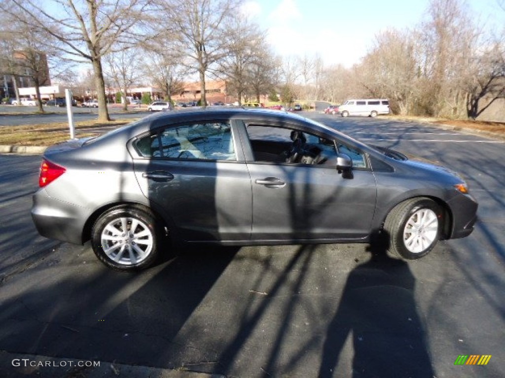 2012 Civic EX-L Sedan - Polished Metal Metallic / Gray photo #8
