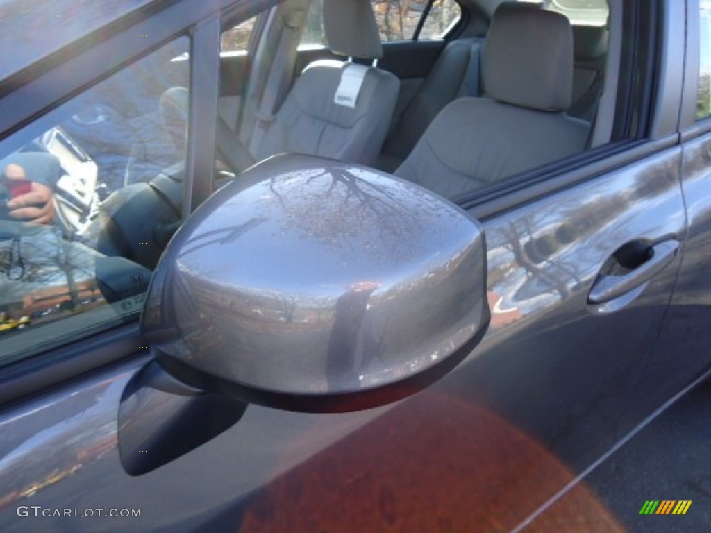 2012 Civic EX-L Sedan - Polished Metal Metallic / Gray photo #13
