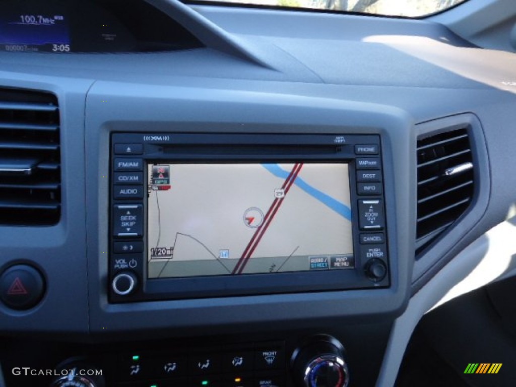 2012 Civic EX-L Sedan - Polished Metal Metallic / Gray photo #27