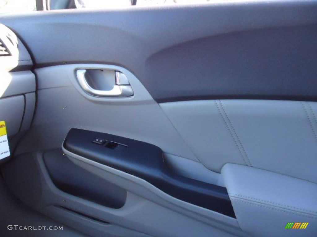 2012 Civic EX-L Sedan - Polished Metal Metallic / Gray photo #36