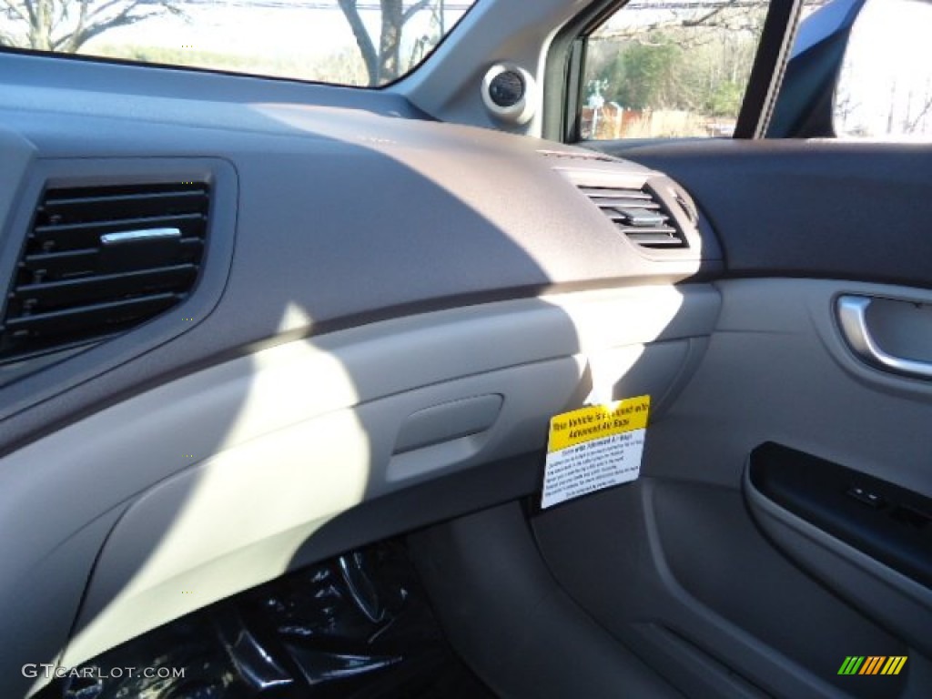 2012 Civic EX-L Sedan - Polished Metal Metallic / Gray photo #37