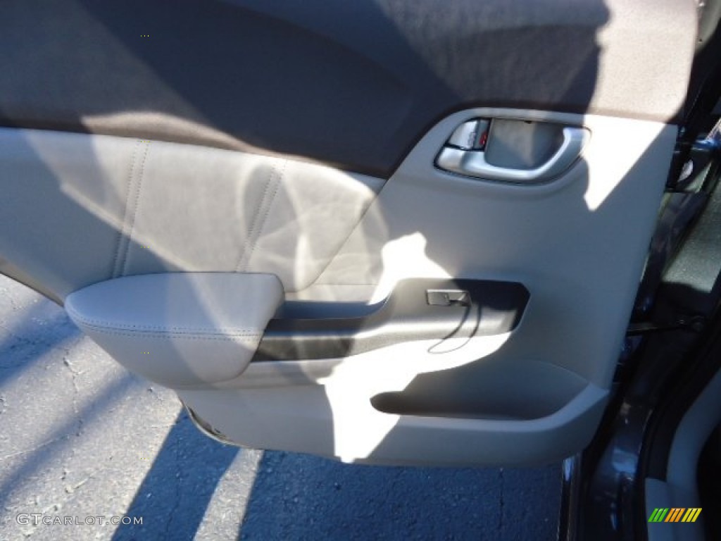 2012 Civic EX-L Sedan - Polished Metal Metallic / Gray photo #40