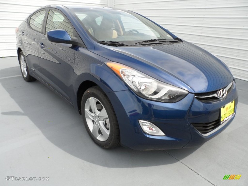 2013 Elantra GLS - Atlantic Blue / Beige photo #1