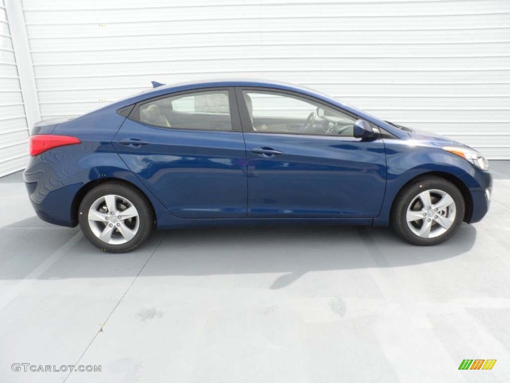 2013 Elantra GLS - Atlantic Blue / Beige photo #2