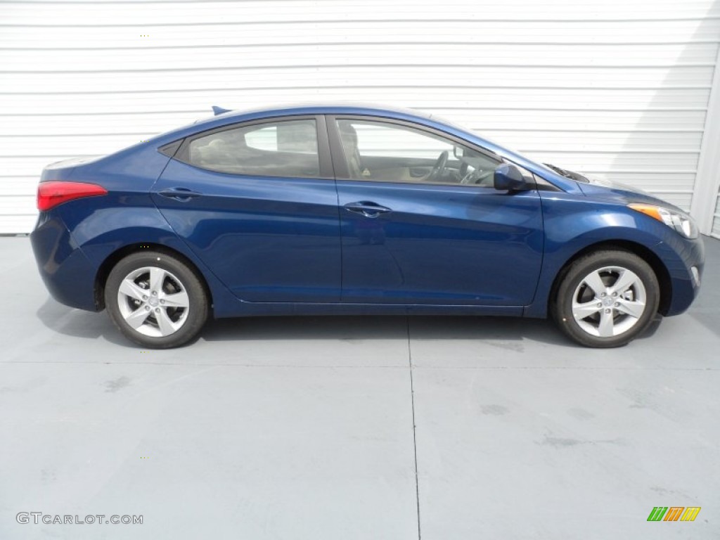 2013 Elantra GLS - Atlantic Blue / Beige photo #3