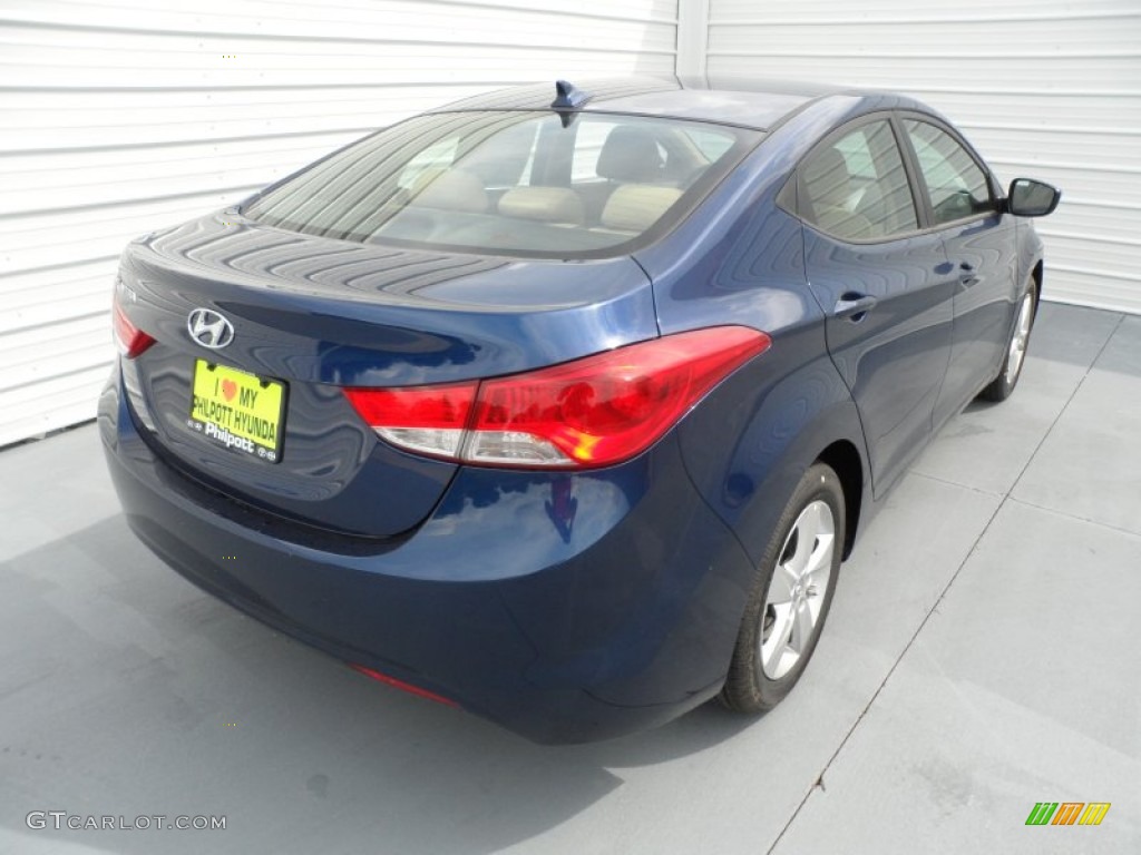 2013 Elantra GLS - Atlantic Blue / Beige photo #4