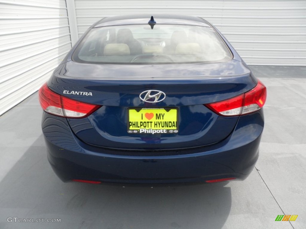 2013 Elantra GLS - Atlantic Blue / Beige photo #5