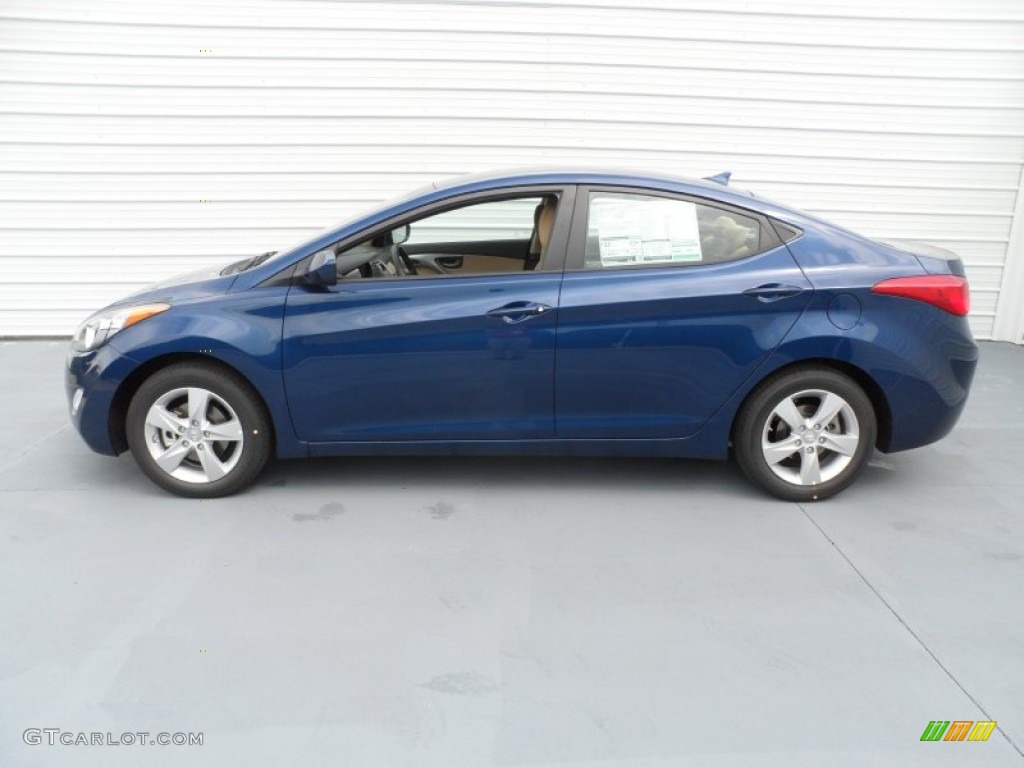 2013 Elantra GLS - Atlantic Blue / Beige photo #6