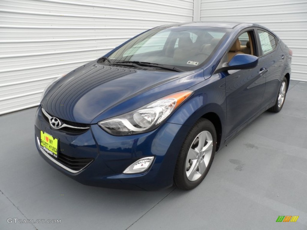 2013 Elantra GLS - Atlantic Blue / Beige photo #7