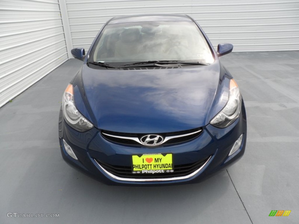 2013 Elantra GLS - Atlantic Blue / Beige photo #8