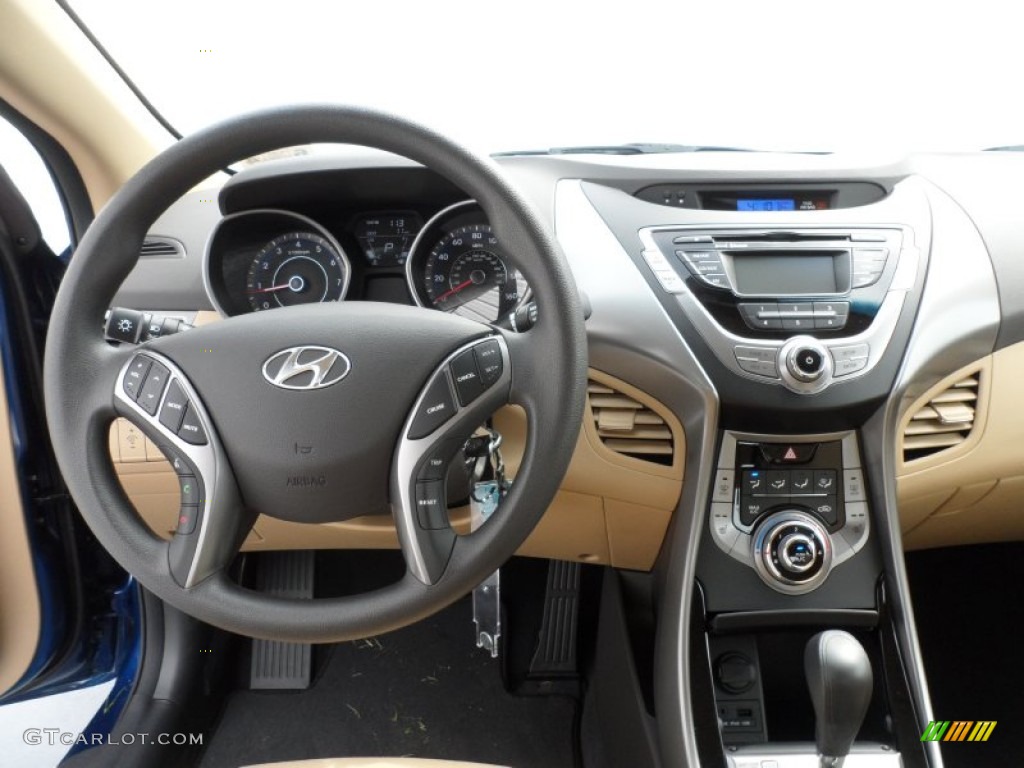 2013 Elantra GLS - Atlantic Blue / Beige photo #28