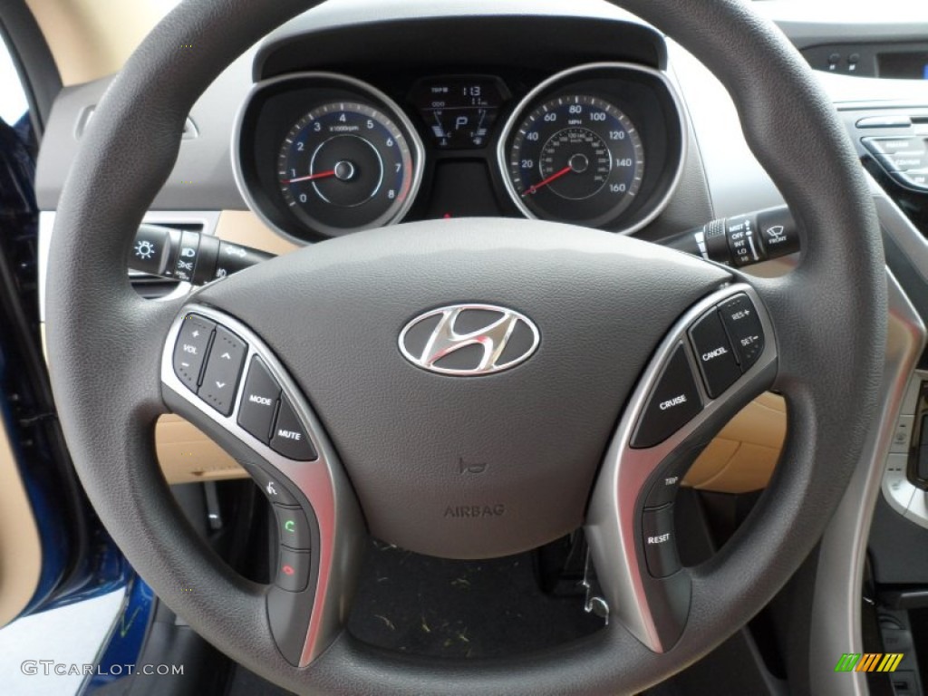 2013 Elantra GLS - Atlantic Blue / Beige photo #32