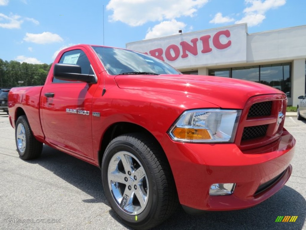 2012 Ram 1500 Express Regular Cab - Flame Red / Dark Slate Gray/Medium Graystone photo #1